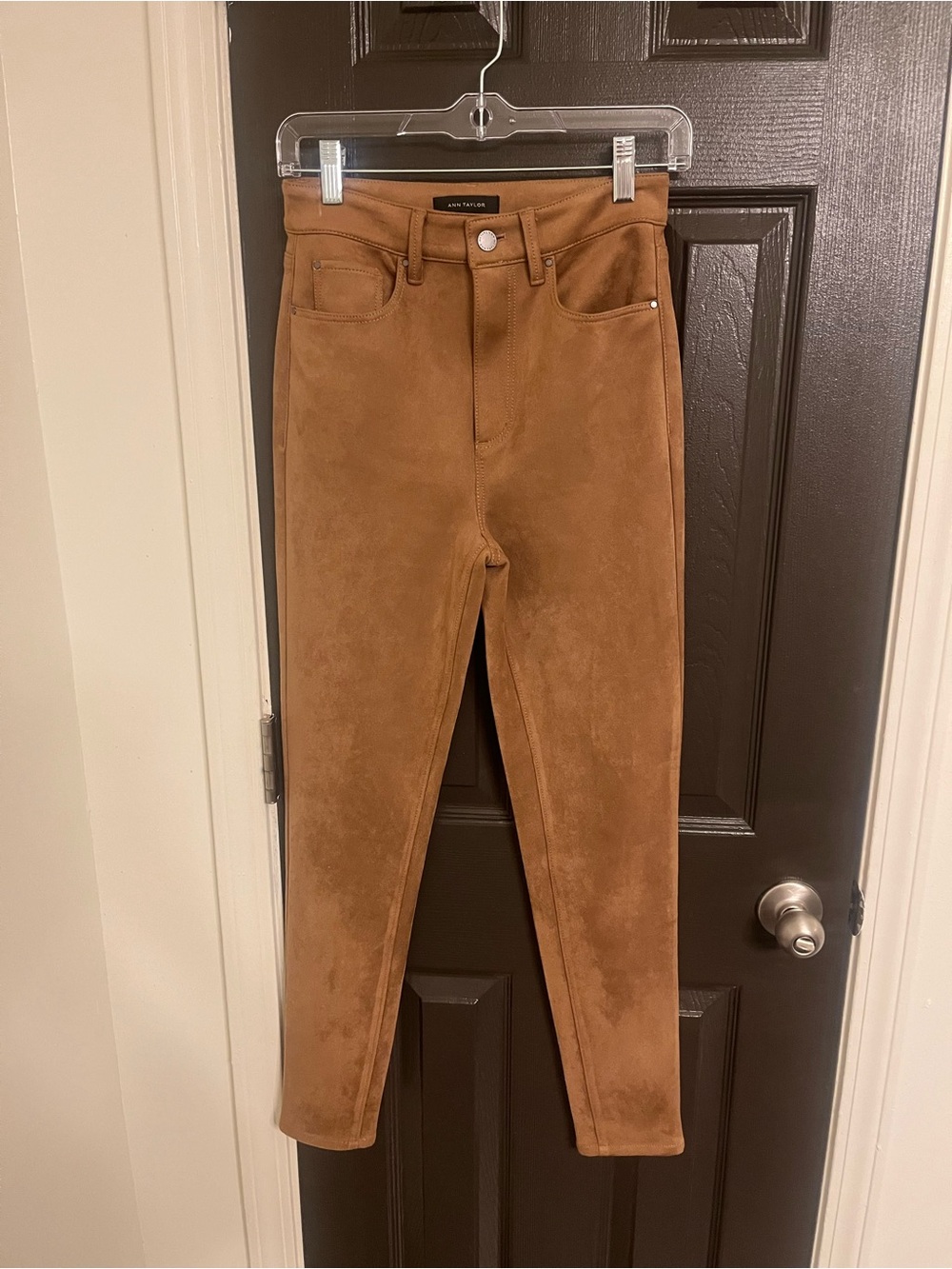 Mid-Rise Faux-Suede Women’s Pants - Camel